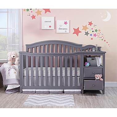 Sorelle Berkley 4-in-1 Convertible Crib and Changer in Grey. View a larger version of this product image.