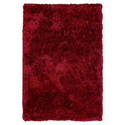 Abacasa 5' x 8' Handcrafted Luxe Shag Area Rug in Red