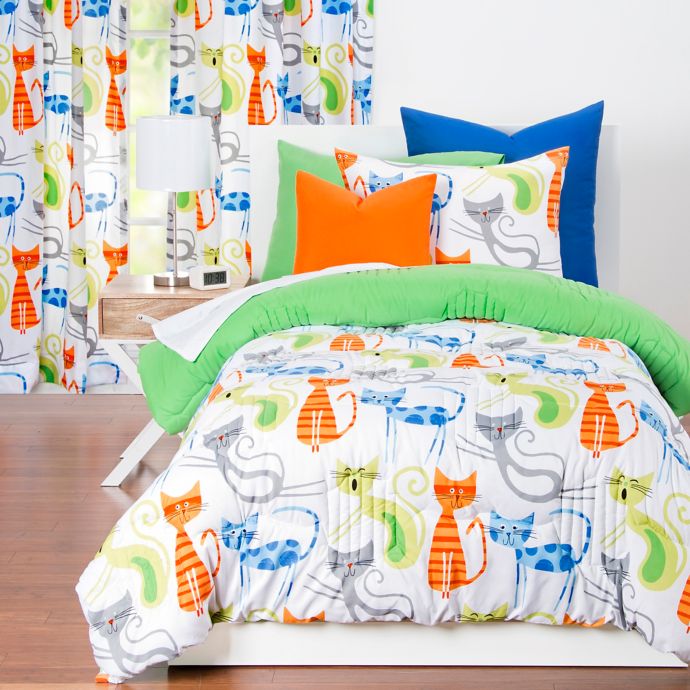 Learning Linens Smarty Cat Reversible Comforter Set Buybuy Baby