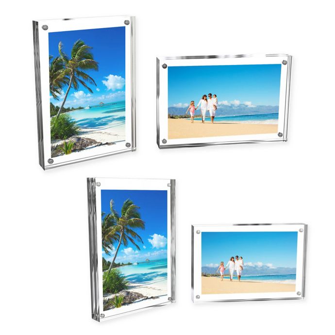 Nottingham Home Clear Acrylic Block Frames (Set of 2) | Bed Bath & Beyond