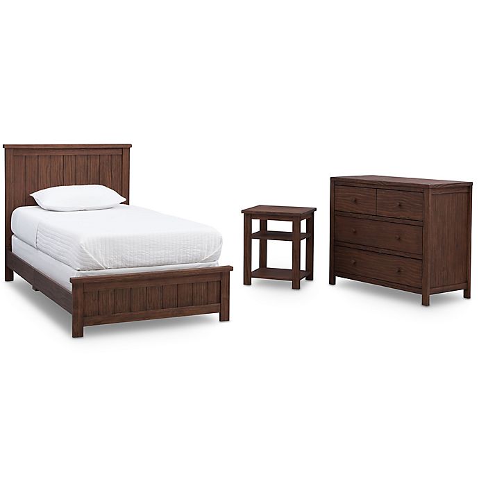Delta Farmhouse 3 Piece Toddler Bed Nightstand And Dresser Set