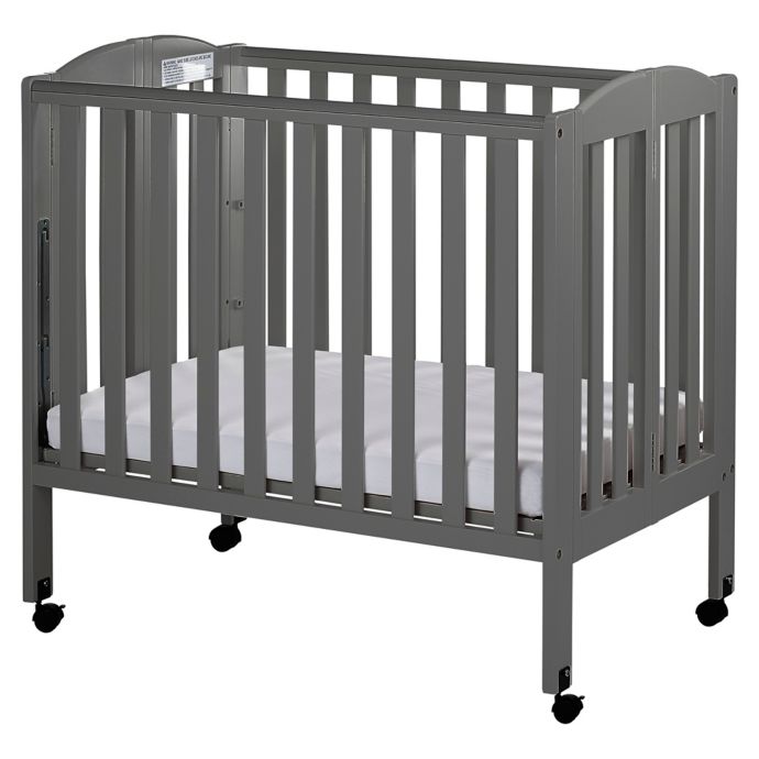 Steel Grey Cribs Nursery Beds Dream On Me Folding Full Size Crib