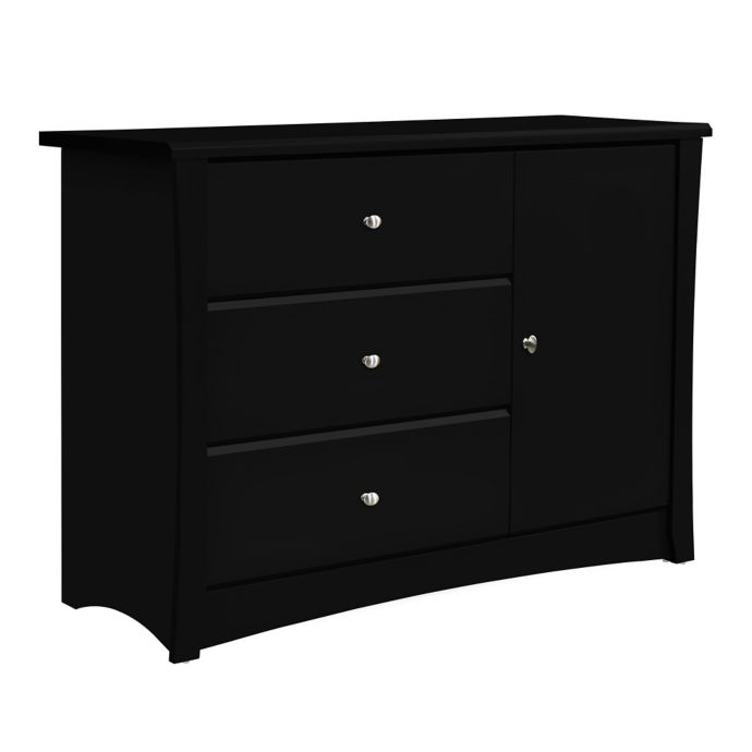 Storkcraft Crescent 3 Drawer Combo Dresser In Black Bed Bath