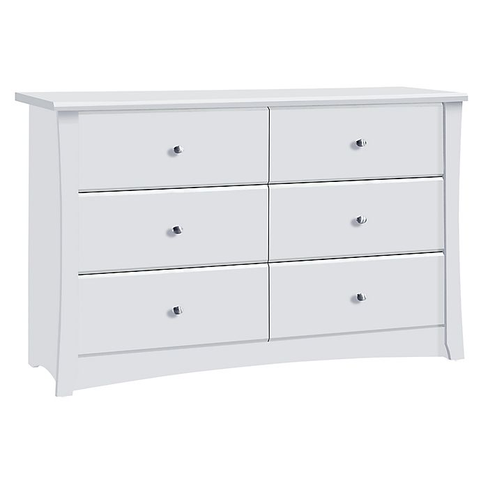 Storkcraft Crescent 6 Drawer Double Dresser In White Buybuy Baby