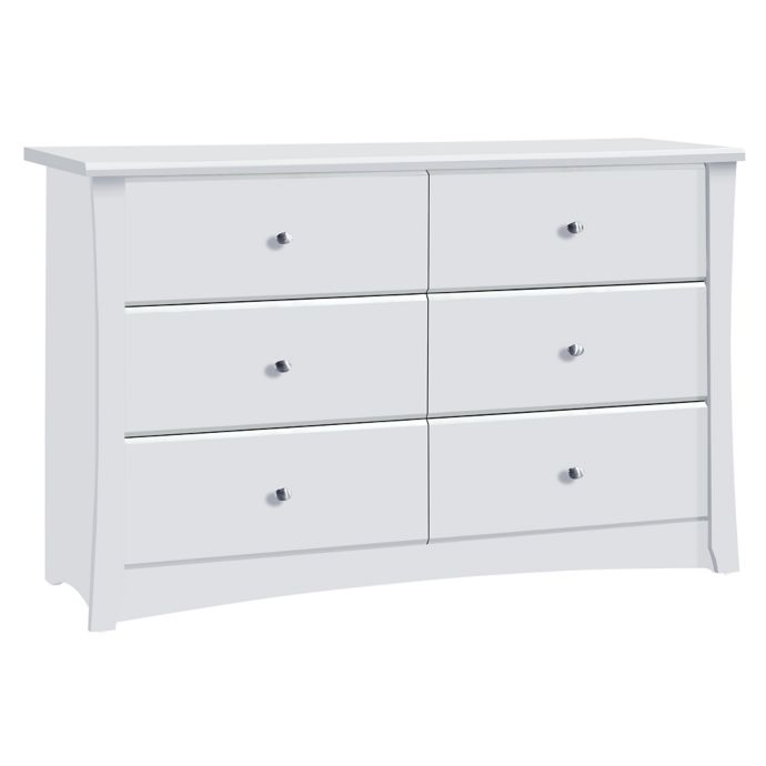 Storkcraft Crescent 6 Drawer Double Dresser In White Bed Bath