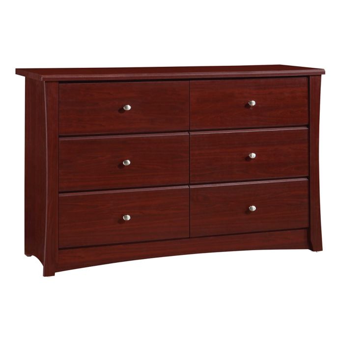 Storkcraft Crescent 6 Drawer Double Dresser In Cherry Buybuy Baby