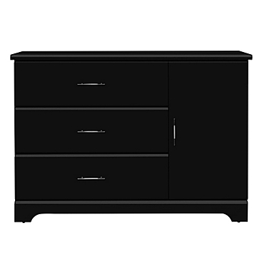 Storkcraft Brookside 3-Drawer Combo Dresser in Black. View a larger version of this product image.