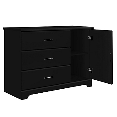 Storkcraft Brookside 3-Drawer Combo Dresser in Black. View a larger version of this product image.