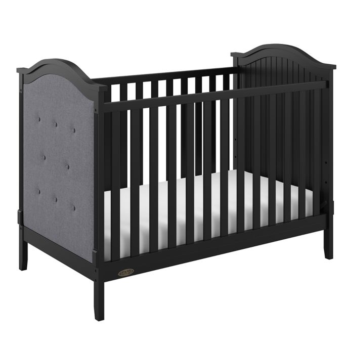 Graco Linden Upholstered 3 In 1 Convertible Crib In Black Grey