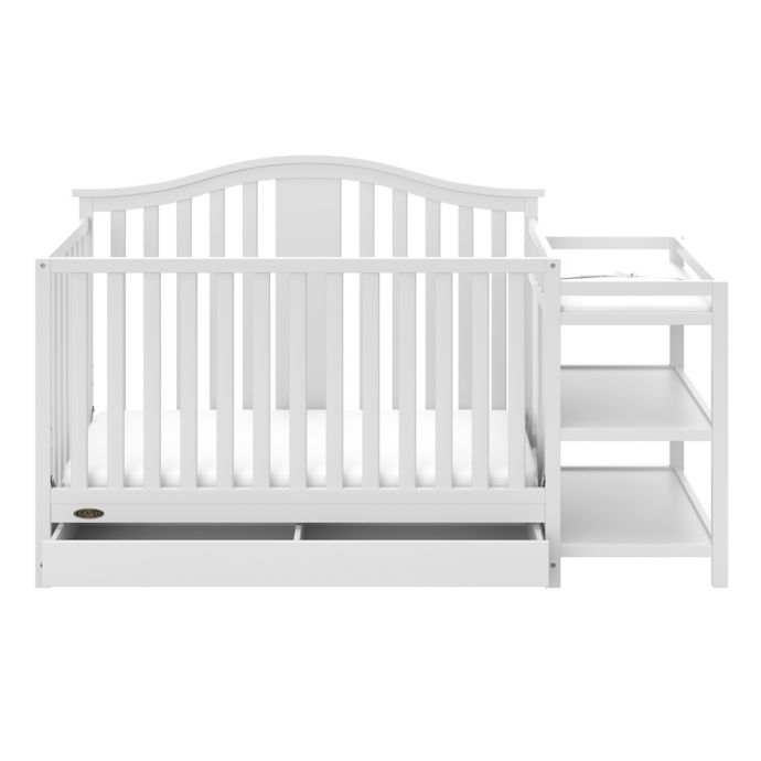 Graco Solano 4 In 1 Convertible Crib And Changer In White Bed