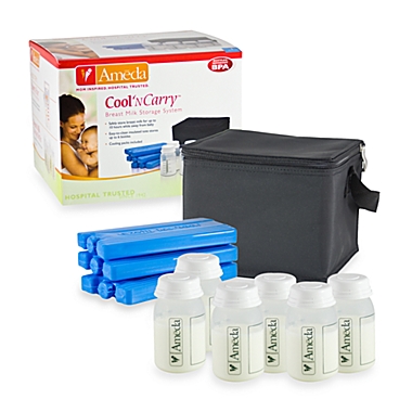 Ameda Cool &#39;N Carry Milk Insulated Storage Tote with 6 Bottles. View a larger version of this product image.