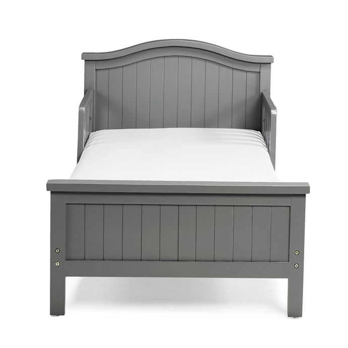 Dream On Me Sleigh Toddler Bed W Storage Drawer Storm Grey Nursery Kolenik Furniture