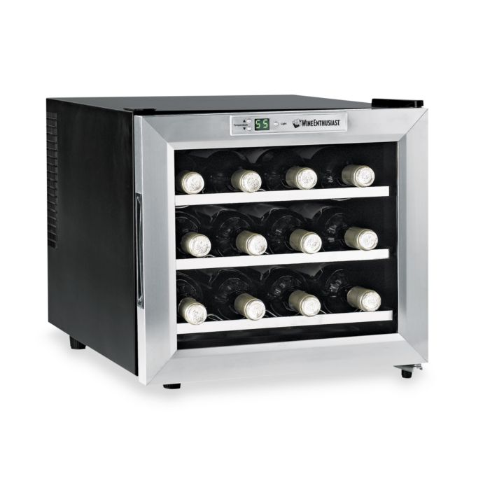 Wine Enthusiast Silent 12 Bottle Wine Refrigerator With Stainless