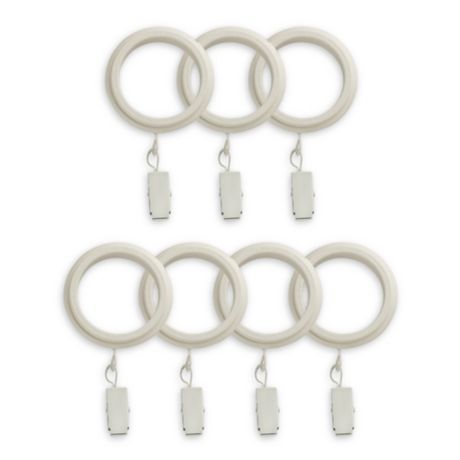 Set of 7 Cambria® Premier Complete Clip Rings in Satin White 