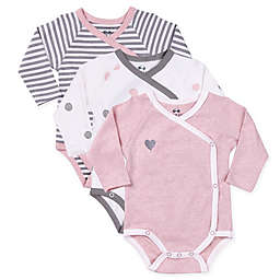 asher and olivia® 3-Piece Arctic Chic Kimono Bodysuit Set in Pink