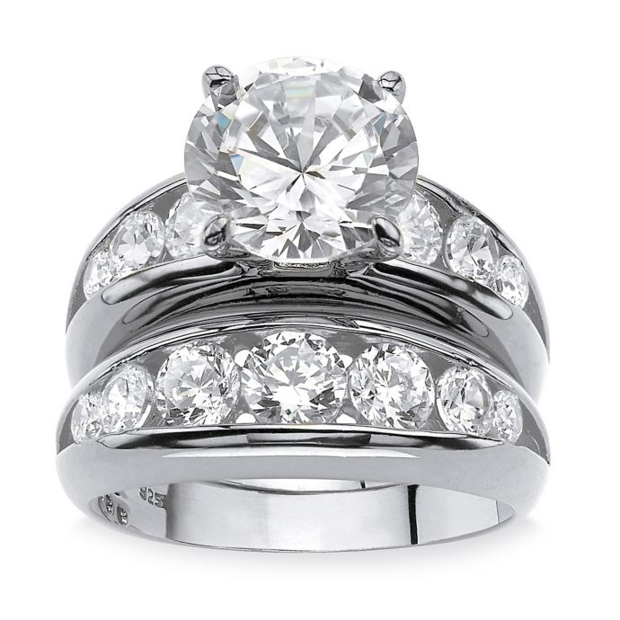 Palm Beach Jewelry Sterling Silver 6.09 cttw Round Cubic ...
