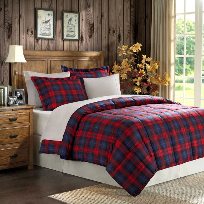 MacLachlan Plaid Down Alternative Microfiber Comforter Set ...