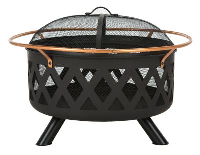 Safavieh Bryce Wood-Burning Fire Pit in Copper/Black