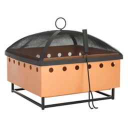 Safavieh Wyatt Wood-Burning Fire Pit in Copper/Black