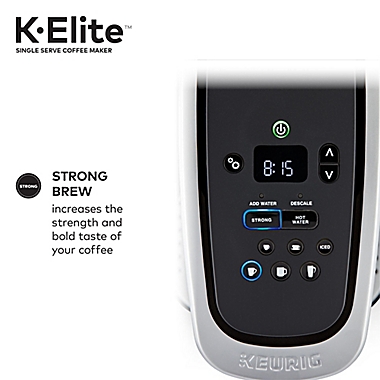 Keurig&reg; K-Elite&trade; Single Serve K-Cup&reg; Pod Hot &amp; Iced Coffee Maker in Brushed Slate. View a larger version of this product image.