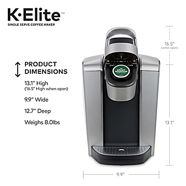 Keurig&reg; K-Elite&trade; Single Serve K-Cup&reg; Pod Hot &amp; Iced Coffee Maker in Brushed Silver. View a larger version of this product image.