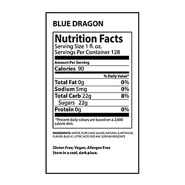 Snowie&trade; 1-Gallon Blue Dragon Flavored Syrup. View a larger version of this product image.