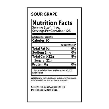 Snowiev 1-Gallon Sour Grape Flavored Syrup. View a larger version of this product image.