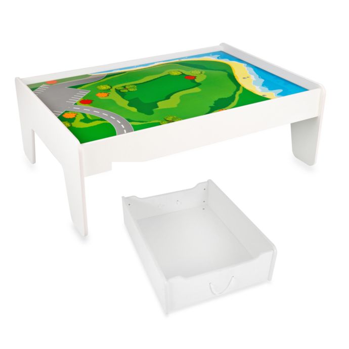 Kidkraft White Train Table And Train Trundle Drawers Bed Bath