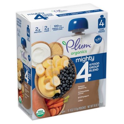 Plum Organics&reg; Tots Mighty 4&reg; 4-Pack Sweet Potato Blueberry 4 oz. Baby Food