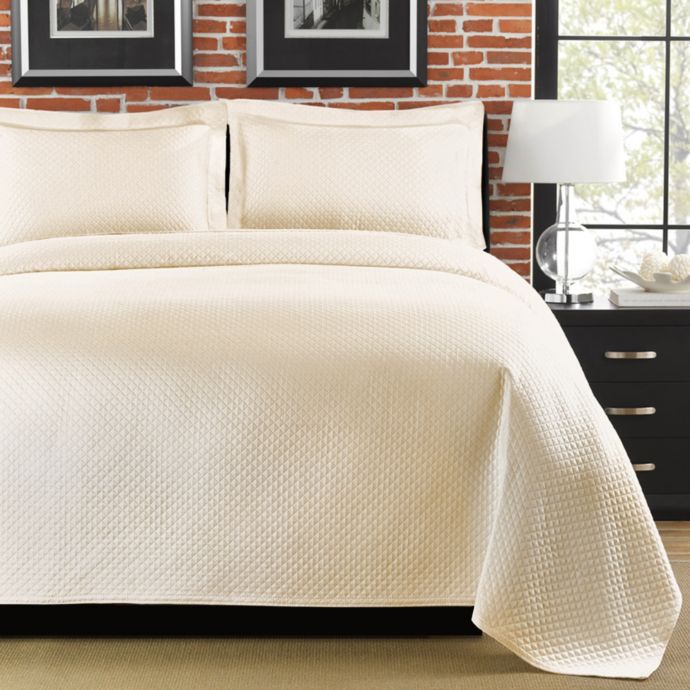 Diamante Matelasse Coverlet In Ivory Bed Bath Beyond