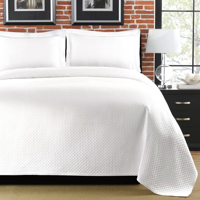 Diamante Matelasse Coverlet In White Bed Bath Beyond