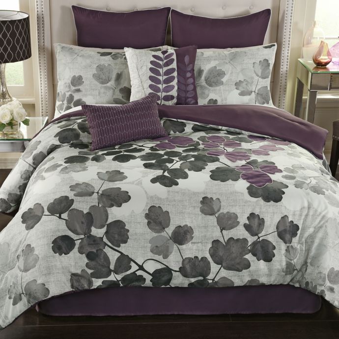 Dasha Comforter Set In Plum Bed Bath And Beyond Canada