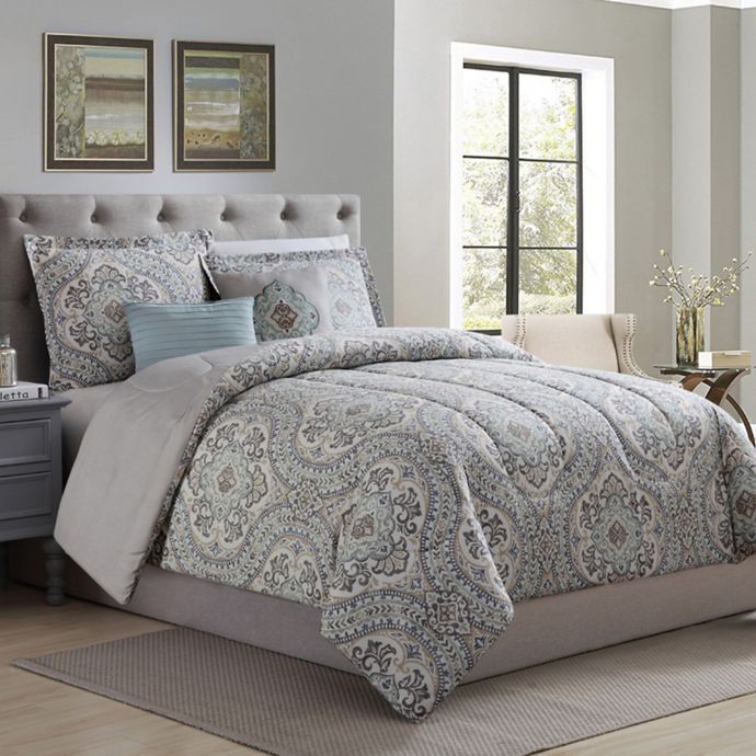 Camden Medallion 5-Piece Reversible Comforter Set | Bed Bath and Beyond ...