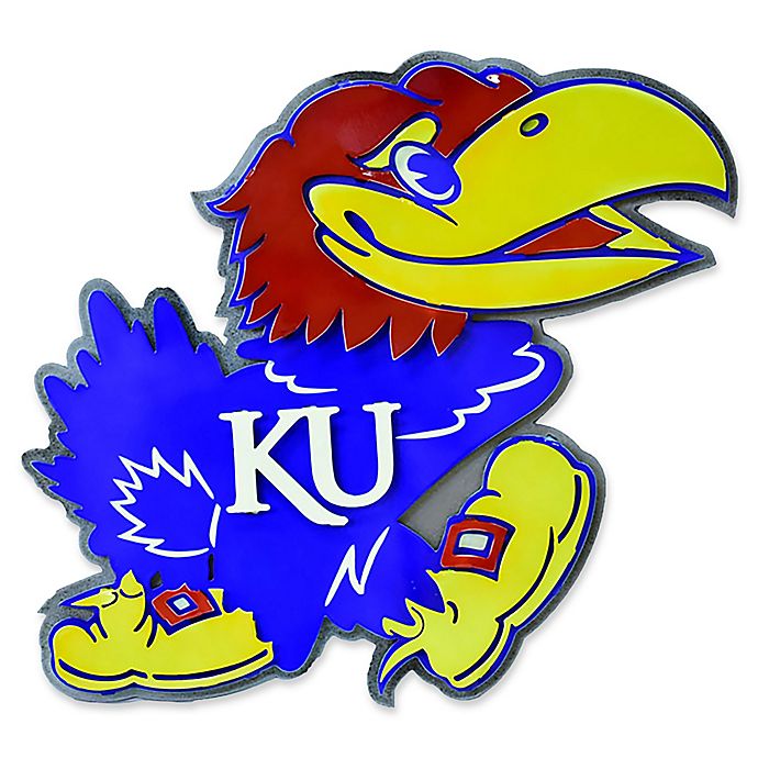 University of Kansas Mascot Logo Hex Head Art Work Bed
