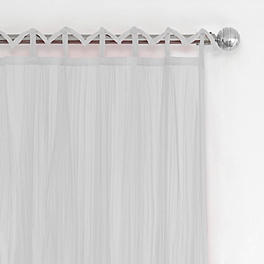 Greta Crushed Sheer 108-Inch Tie Top Window Curtain Panel in White. View a larger version of this product image.