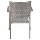 Alternate image 2 for Square Stacking Wicker Outdoor Dining Chairs in Oyster (Set of 2)