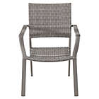 Alternate image 3 for Square Stacking Wicker Outdoor Dining Chairs in Oyster (Set of 2)