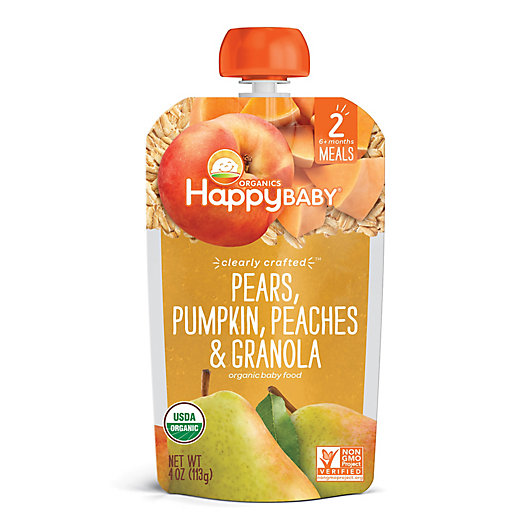 Alternate image 1 for Happy Baby® Clearly Crafted Organic Pears, Pumpkin, Peaches & Granola