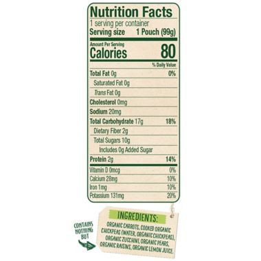 Sprout Organic Foods&reg; 3.5 oz. Stage 2 Carrot, Chickpeas, Zucchini, Pear. View a larger version of this product image.