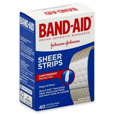 Johnson & Johnson&reg; Band-Aid&reg; 40-Count Sheer Strip Bandages. View a larger version of this product image.