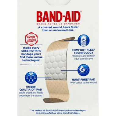 Johnson & Johnson&reg; Band-Aid&reg; 40-Count Sheer Strip Bandages. View a larger version of this product image.