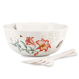 Lenox® Butterfly Meadow® 11-Inch Salad Bowl with Wood Servers