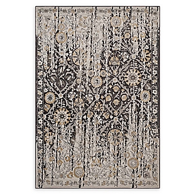 Modway Distressed Diamond Floral Lattice 8&#39; x 10&#39; Area Rug in Black/Beige. View a larger version of this product image.