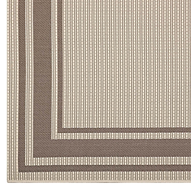 Modway Solid Border 8&#39; x 10&#39; Indoor/Outdoor Area Rug in Light Beige/Dark Beige. View a larger version of this product image.