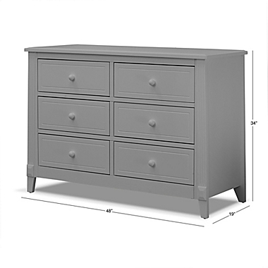 Sorelle Berkley 6-Drawer Double Dresser in Grey. View a larger version of this product image.