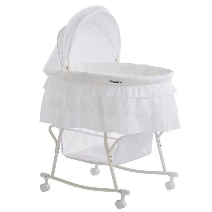 Dream On Me Lacy Portable 2 In 1 Bassinet Cradle In White Buybuy