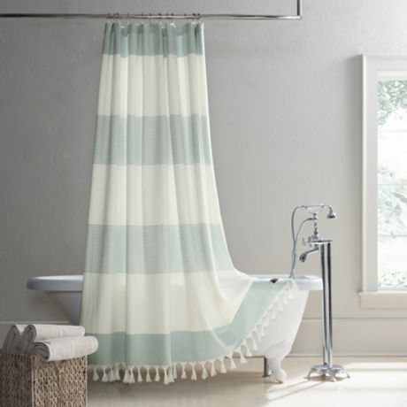 Ugg Napa Yarn Dyed Stripe Shower Curtain In Agave Bed Bath Beyond