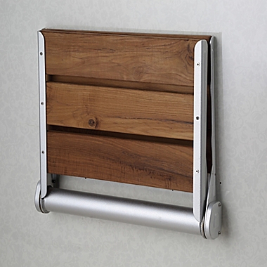 ANZZI Wall Mounted Shower Seat in Teak. View a larger version of this product image.