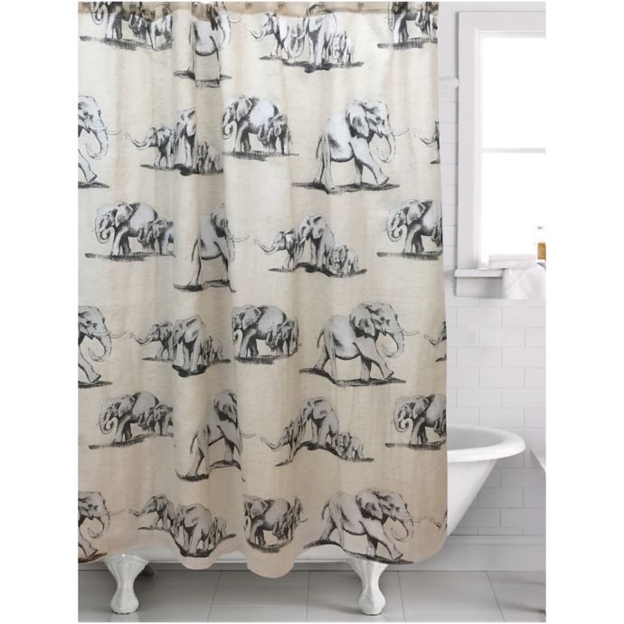 Ghana-Elephant-Shower-Curtain-in-Cream/Black-|-Bed-Bath-...