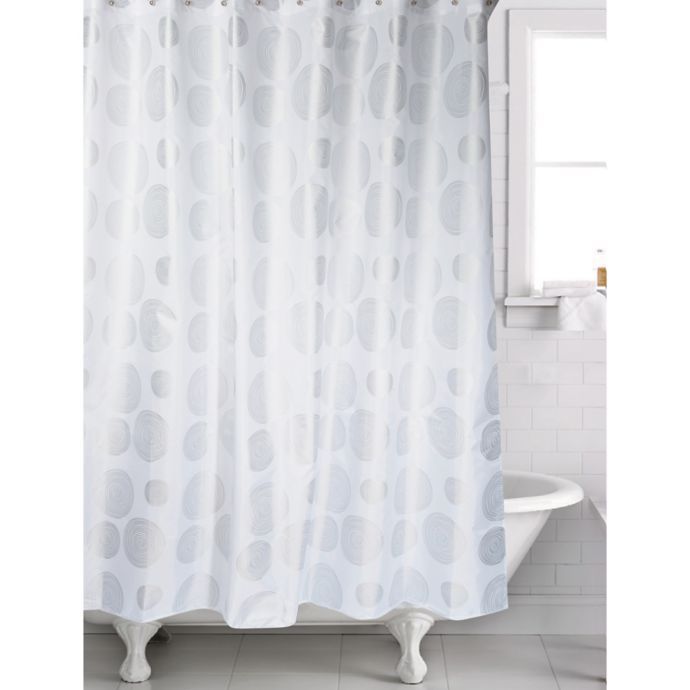 Cirque Shower Curtain in White/Silver Bed Bath & Beyond